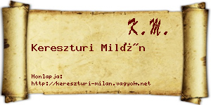 Kereszturi Milán névjegykártya